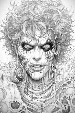 disform horror clown with spiral eye