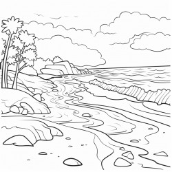 strand mit felsen