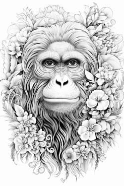 mandala peaceful orangutan