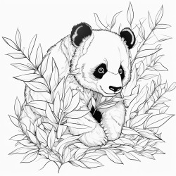 panda eats leaves