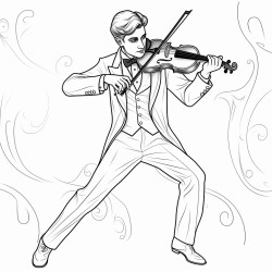 a man in a suit playing a violin