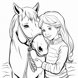 girl hugging horse