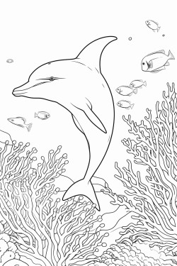 dolphin with corals