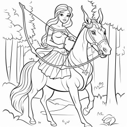 a centaur in the forest who wants to shoot with a bow and arrow