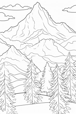 mountain scene with trees