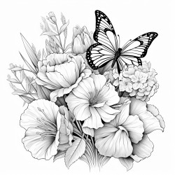 flowers and butterflies