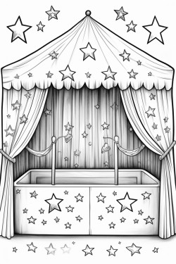 voting booth filled with stars