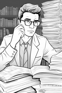 a man looking at a stack of bills looking slightly frustrated