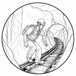 coal miner going down the mine in chile