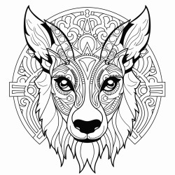 mandala cangaroo look straight forward