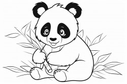 panda eats leaves