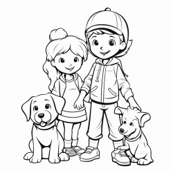 kids and dog