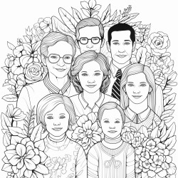 grande famille coloriage