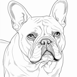 paint by number wuth a french black and white bulldog