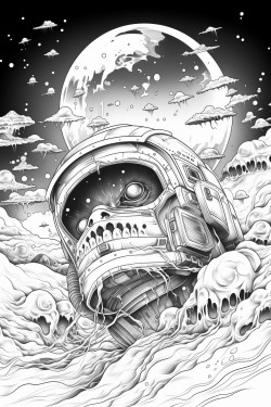 melting astronaut in space