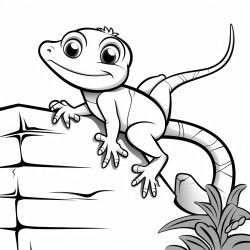 a gecko climbing up a wall