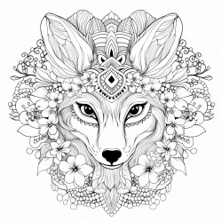 a fox wearing a flower crown