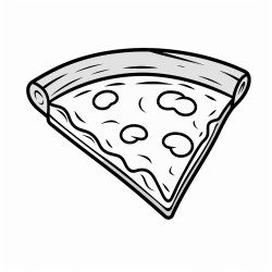 a single pizza slice in bold lines