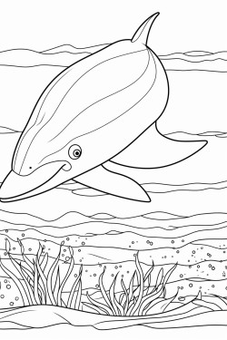 blue whale swimming gracefully through the ocean showcasing its massive body and serene presence in a deep blue sea