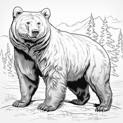 scientific parts of a brown bear labeled for kids 59
