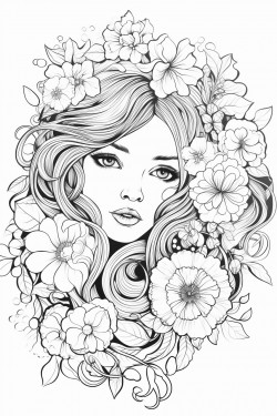 little girl with flower
