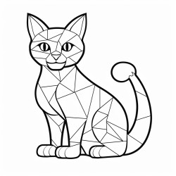 simple outline mosaic of a cat