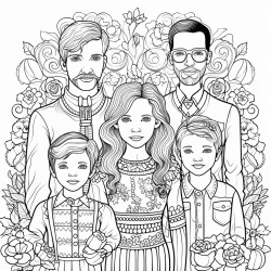 grande famille coloriage