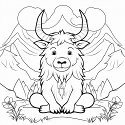 a yak in the forest meditating