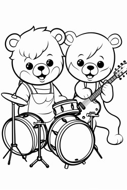 teddy bears that are in a band
