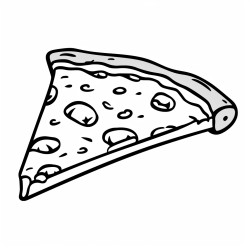 a single pizza slice in bold lines