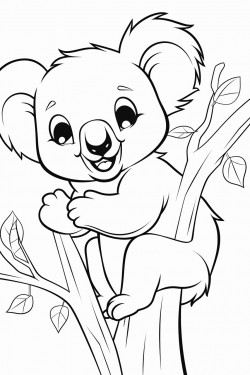 vector illustration of a happy koala perched on a branch showcasing its adorable fluffy ears and cheerful smile