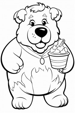 fat dog eating icecream