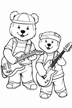 teddy bears that are in a band