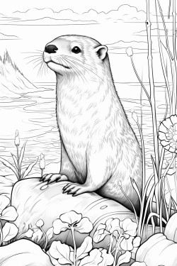 lontra em seu habitat