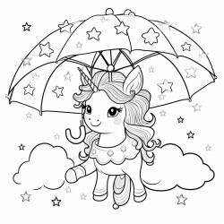 unicorn with umbrella