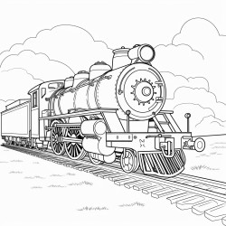 steam engine on tracks