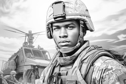 army veteran military easy line