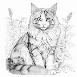 calico cat sitting quietly with paws crossed