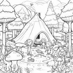 campers imagining a magical forest filled with fairies and hidden treasure