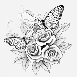 butterflies in roses