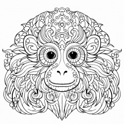 monkey with mandala pattern