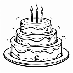 create cartoon style birthday cake without candles and no background