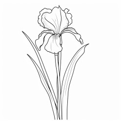 one single long stemmed iris