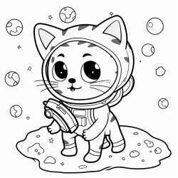 a cat astronaut exploring a cheese planet