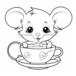 a cute mouse in a teacup