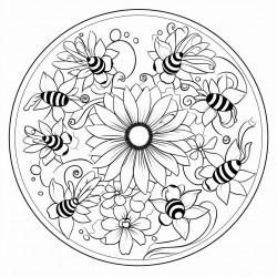 bees swirls flowers sparkles