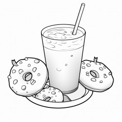 boba tea with mochi donut