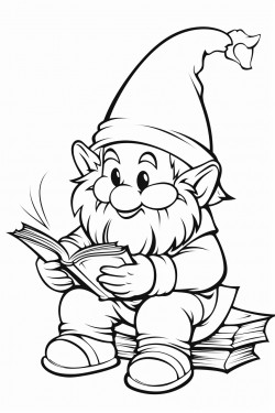 gnome reading a magic book