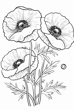 poppy flowers zentagle