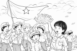 soldiers and people held vietnamese flags and threw flowers everywhere